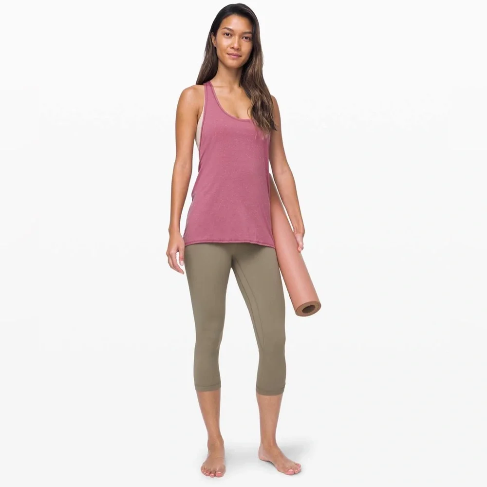 Lululemon Tied in Energy 2-in-1 Tank ~ Sz 8 Plumful / Pink Bliss Built In Bra - Picture 5 of 8